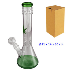 30 cm. Bong de cristal verde