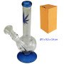19 cm. Bong de cristal azul