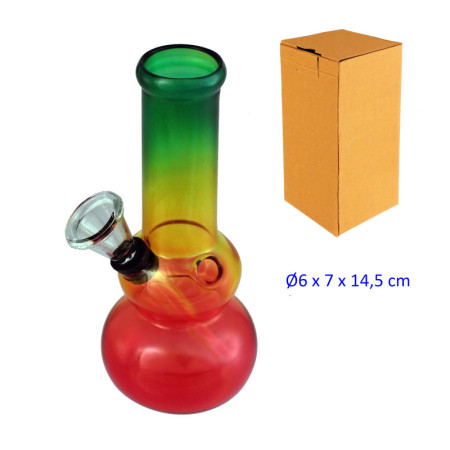 14,5 cm. Bong de cristal tricolor