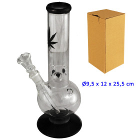 25,5 cm. Bong de cristal negro