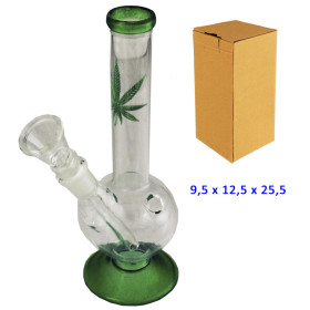 25,5 cm. Bong de cristal verde