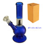 18,5 cm. Bong de cristal azul