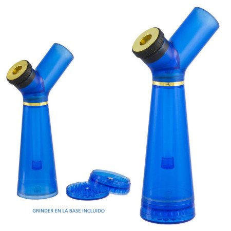 24 cm. Bong acrÃ­lico con grinder en la base