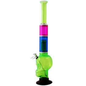 48 cm. Bong acrÃ­lico Â«CalaveraÂ» verde