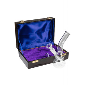 Bong de cristal en estuche forrado