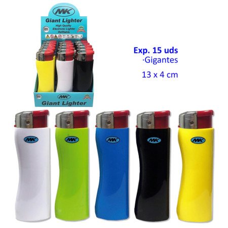 Expositor 15 Mecheros Piezo Eléctricos Gigantes "Giant" (13x4 cm)