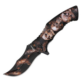 8,5  cm.  Navaja  Albainox  con  mango  ABS  diseño  3D  calaveras