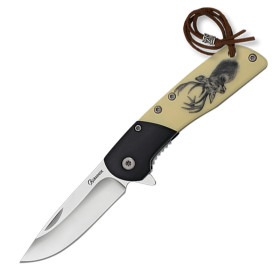 6,7  cm.  Navaja  Albainox  CIERVO  con  mango  madera  negra/ABS