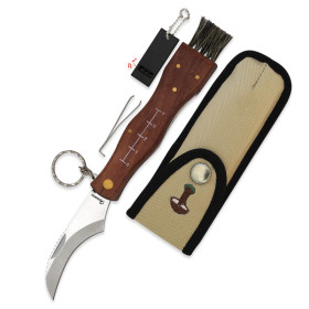 7,2  cm.  Navaja  Albainox  SETAS  mango  madera  con  llavero  y  funda