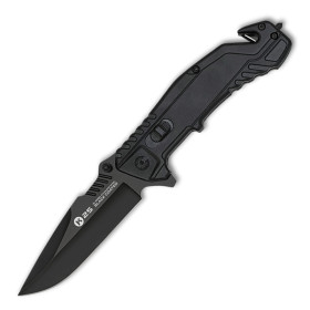 9  cm.  Navaja  táctica  K25  con  mango  aluminio  negro