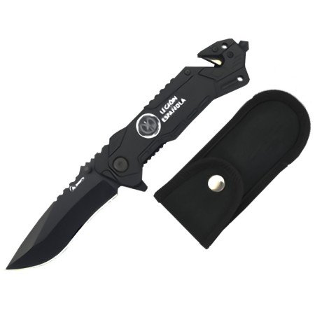 8,1  cm.  navaja  albainox  negra  LEGIÓN  ESPAÑOLA
