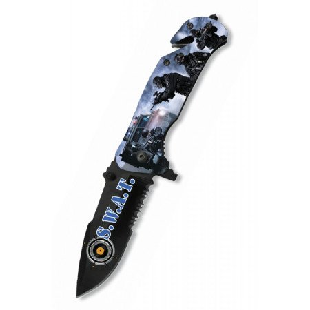 8,2  cm  Navaja  ALBAINOX  FOS  impresa  SWAT  con  mango  de  aluminio  y  hoja  de...