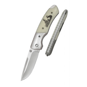 8  cm  Navaja  PERDIZ  de  luxe  con  mango  aluminio  ABS  y  virola  aluminio