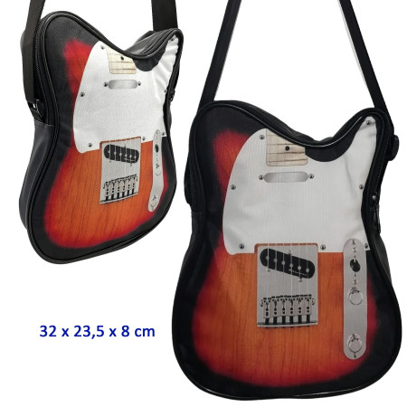 Bolso  bandolera  con  forma  de  guitarra  Sunburst  en  piel  sintética