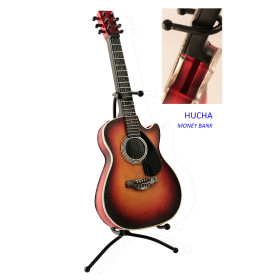 Hucha  Guitarra  acústica  miniatura  decorativa  en  resina.