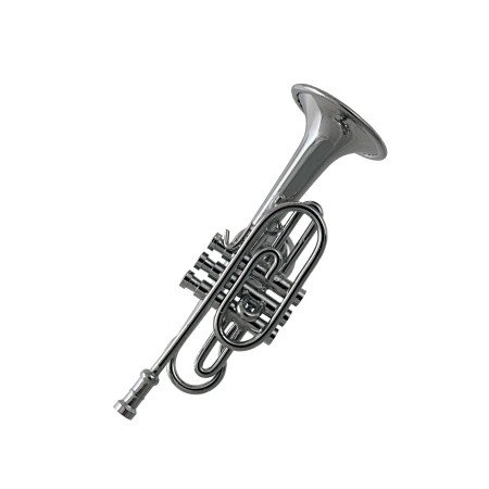 Miniatura  magnética  Corneta  en  metal  cromado.