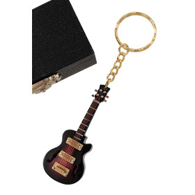 Llavero  Guitarra  eléctrica  marron  en  madera