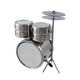 Miniatura  Bateria  en  metal  cromado.