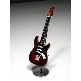 Guitarra  eléctrica  decorativa  marron.  Miniatura  en  madera.  Con  estuche  y...