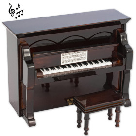 Piano  de  pared  decorativo  miniatura  en  madera.  Con  caja  de  música