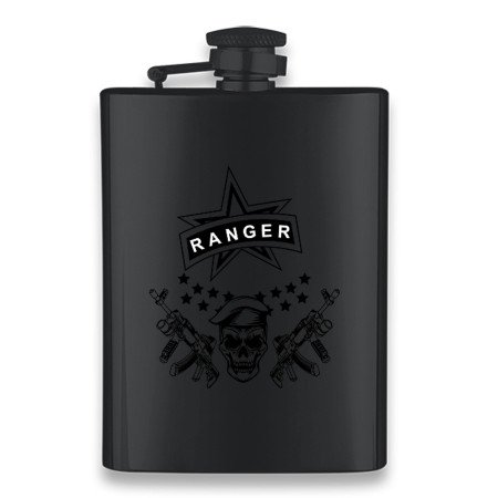 8  oz.  Licorera  metálica  negra  Albainox  ranger