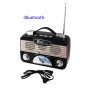 Radio  retro  negra  multibanda  recargable  con  linterna  de  leds  orientable.