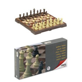 Ajedrez-damas  magnético  mediano