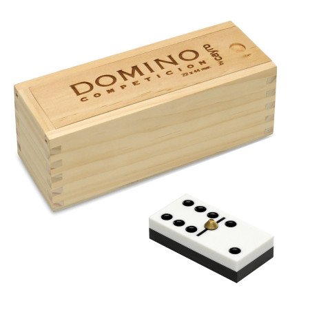 Dominó  competición  en  caja  de  madera