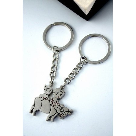 Doble  Llavero  Metal  Niños/Vaca