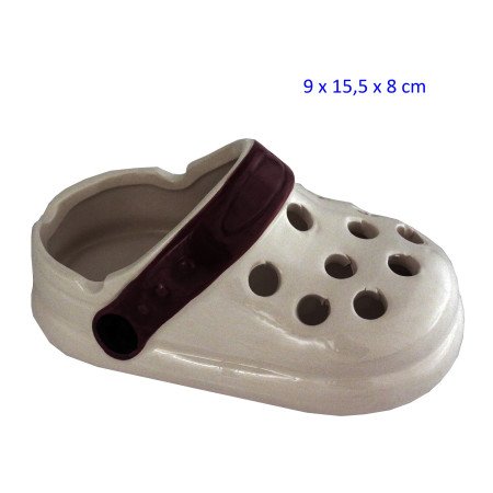 Cenicero  de  mesa  Chancla  blanco/marrón