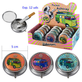 Expositor  con  12  ceniceros  de  bolsillo  VW