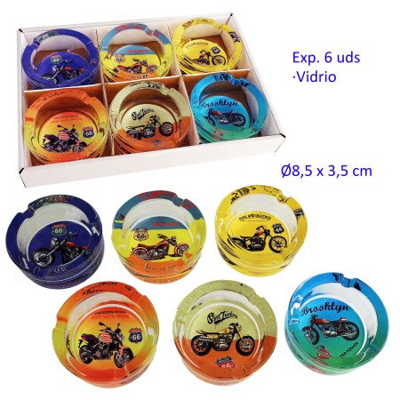 Expositor  6  ceniceros  de  vidrio