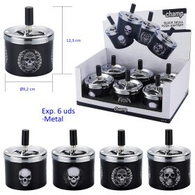 Expositor  con  6  ceniceros  automáticos  Champ  black  skull