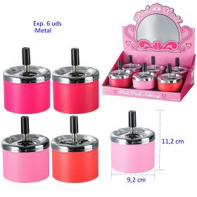 Expositor  con  6  ceniceros  con  pulsador  Pink