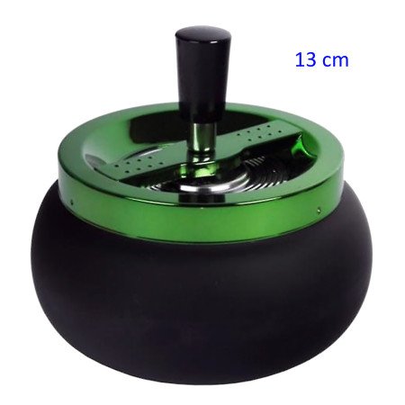 Cenicero  automático  negro/verde  13  cm.
