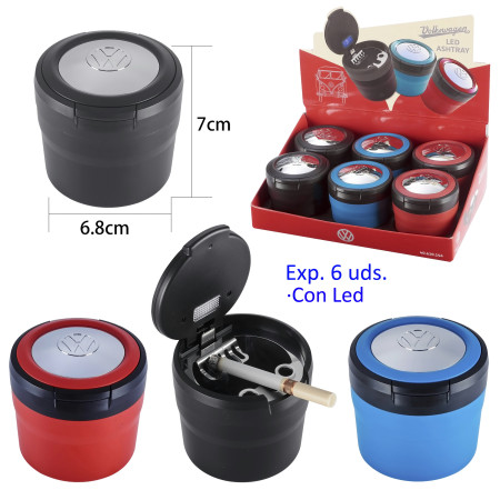 Expositor  con  6  ceniceros  de  coche  c/led  VW