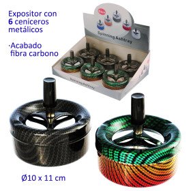 Expositor  con  6  ceniceros  metálicos