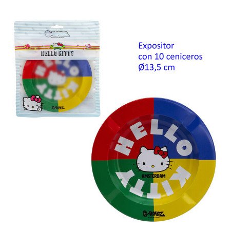 Expositor  con  10  Ceniceros  G-Rollz  Hello  Kitty  Ø  13,5  cm.