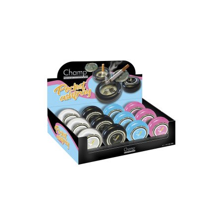 Expositor  con  12  ceniceros  de  bolsillo  con  extinguidor  Champ