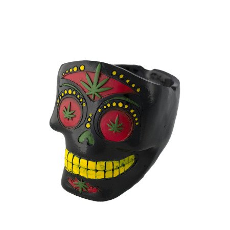 Cenicero  negro  de  cerámica  Skull