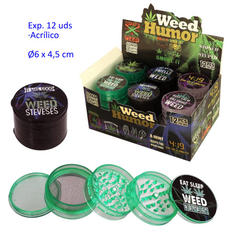 Ø6  cm.  Expositor  con  12  grinder  acrílicos  5  partes