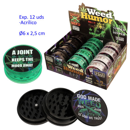 1  T.  Ø6  cm.  Expositor  con  12  grinders  acrílicos  3  partes