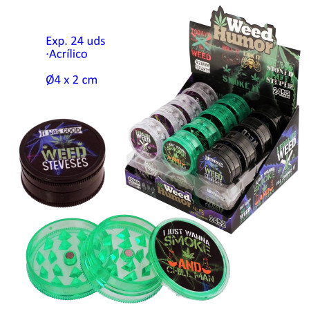1  T.  Ø4  cm.  Expositor  con  24  grinders  acrílicos  3  partes
