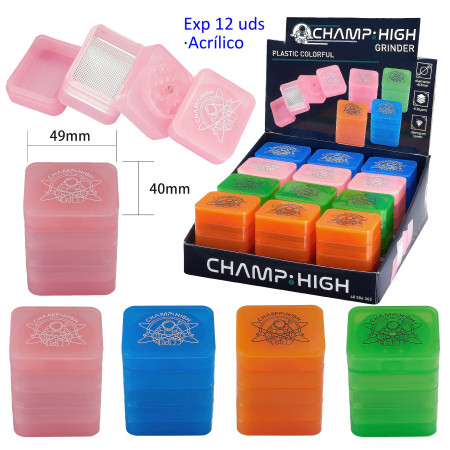 Expositor  con  12  Grinders  CHAMP  plastic  colorful