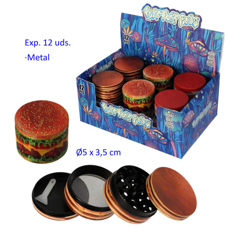 1  T.  Ø5  cm.  Expositor  con  12  grinder  metálicos  4  partes