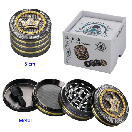 Ø5  cm.  Grinder  de  aluminio  Champ  bling  bling  crown