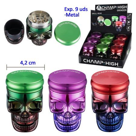Ø  4,2  cm.  Expositor  con  9  Grinders  CHAMPSkull