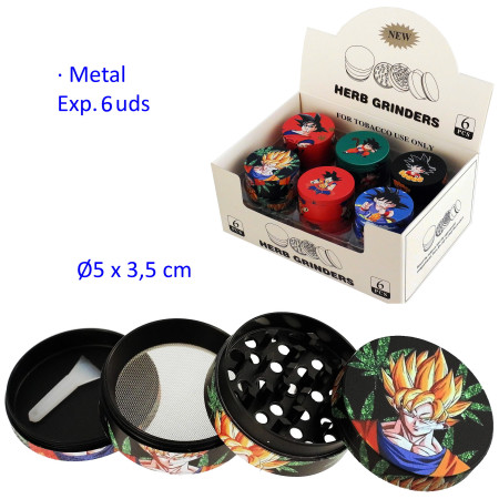 Ø5  cm.  Expositor  con  6  grinders  metal