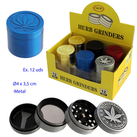 Ø  4  cm.  Expositor  con  12  Grinders  metal  4  partes