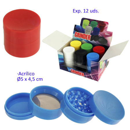 Ø5  cm.  Expositor  con  12  grinder  acrílicos  4  partes